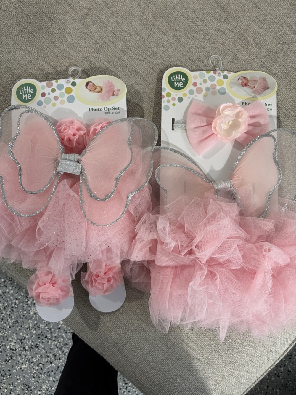 Little Me Pink Tulle Tutu Sets with Glitter Wing Accents